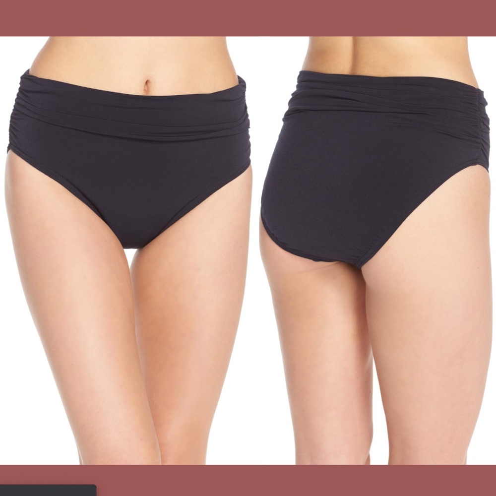 NEW Magicsuit Ruched Bikini Bottoms in‎ Black [SZ 12 ]